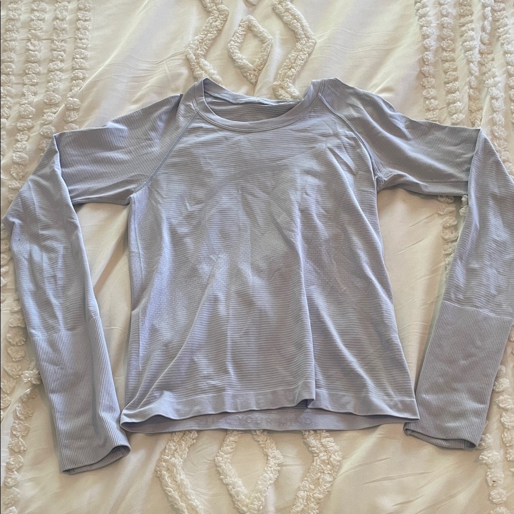 lululemon athletica Light Blue Long Sleeve Tee